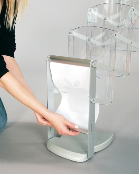 LightZip-Prospektständer mit Acrylglasfächer