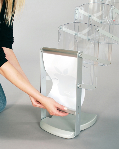 LightZip-Prospektständer mit Acrylglasfächer